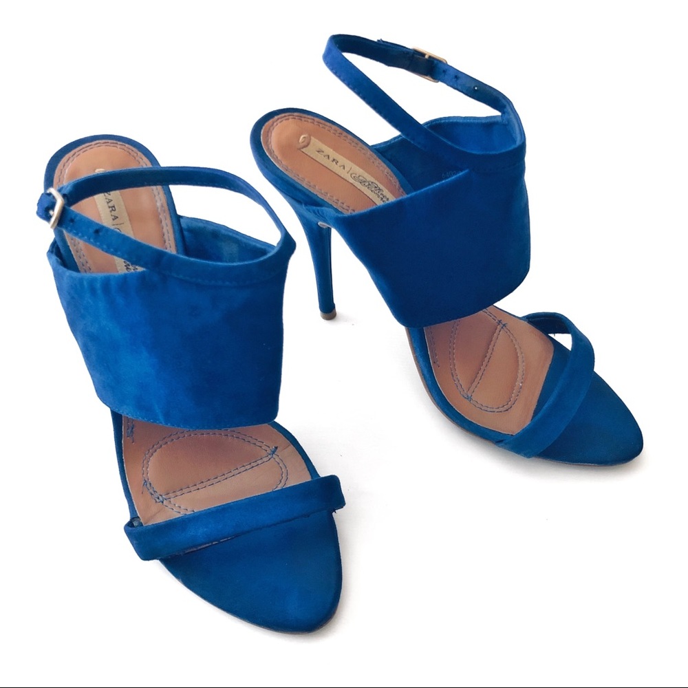 FAUX SUEDE HIGH HEEL SLINGBACK SANDALS